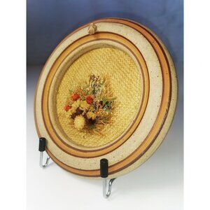 Dried Flower Wall Hanging Vintage, Circle Pottery 1980s Wall Deco Stand Included